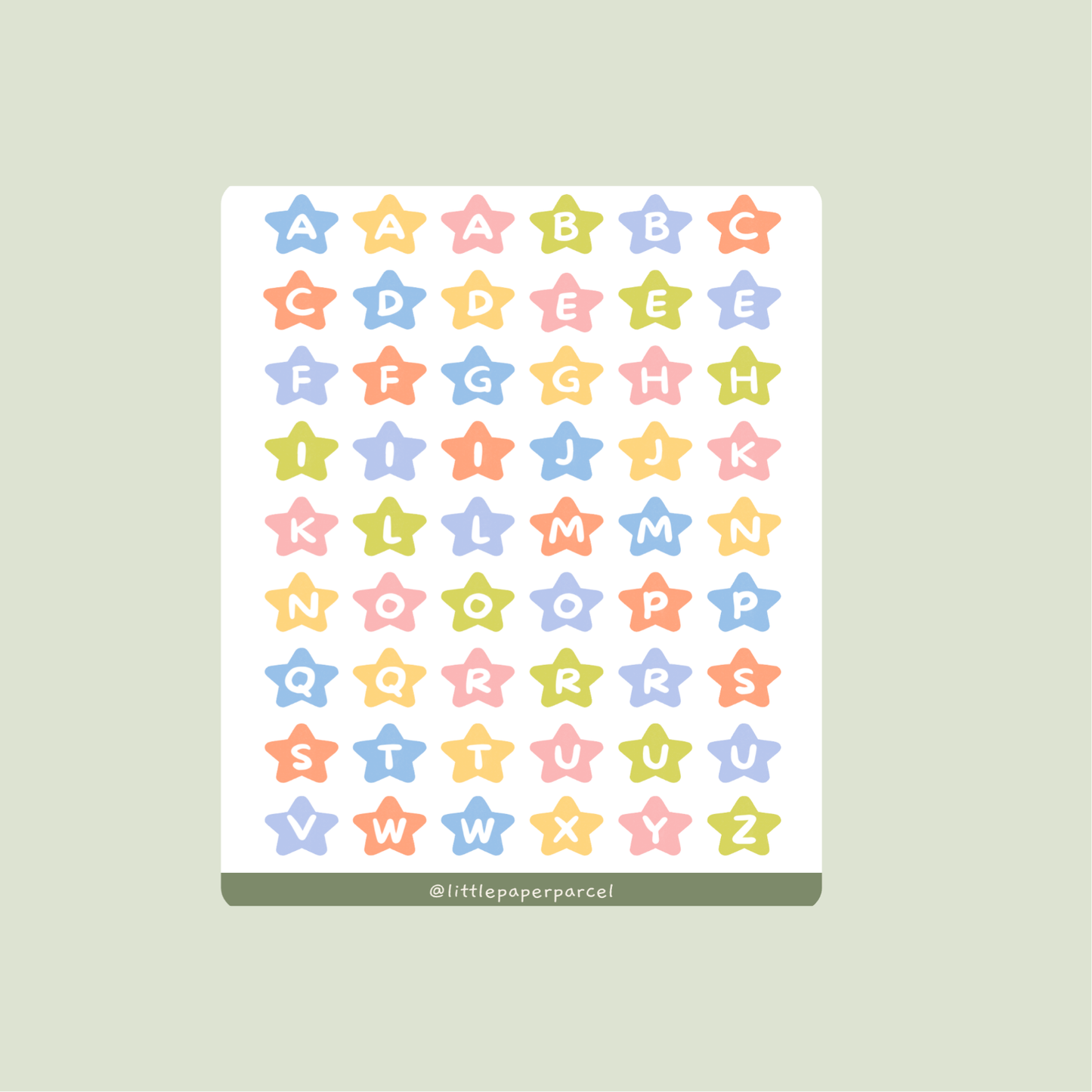 Star Alphabet Sticker Sheet ♡