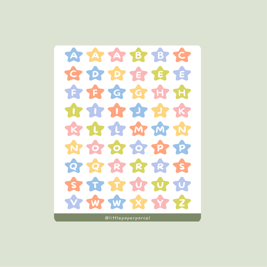 Star Alphabet Sticker Sheet ♡