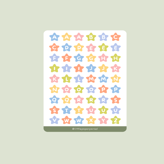 Star Alphabet Sticker Sheet ♡